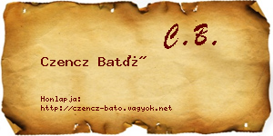 Czencz Bató névjegykártya